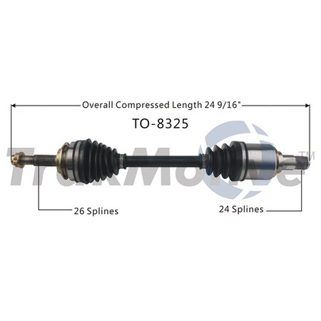 Surtrack Axle Cv Axle Shaft, To-8325 TO-8325